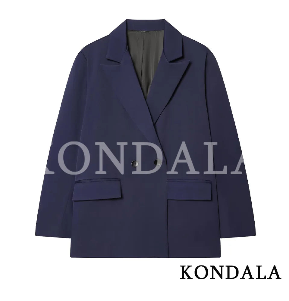 Blazer de Abotoamento Duplo – Estilo Vintage e Elegante para Escritório