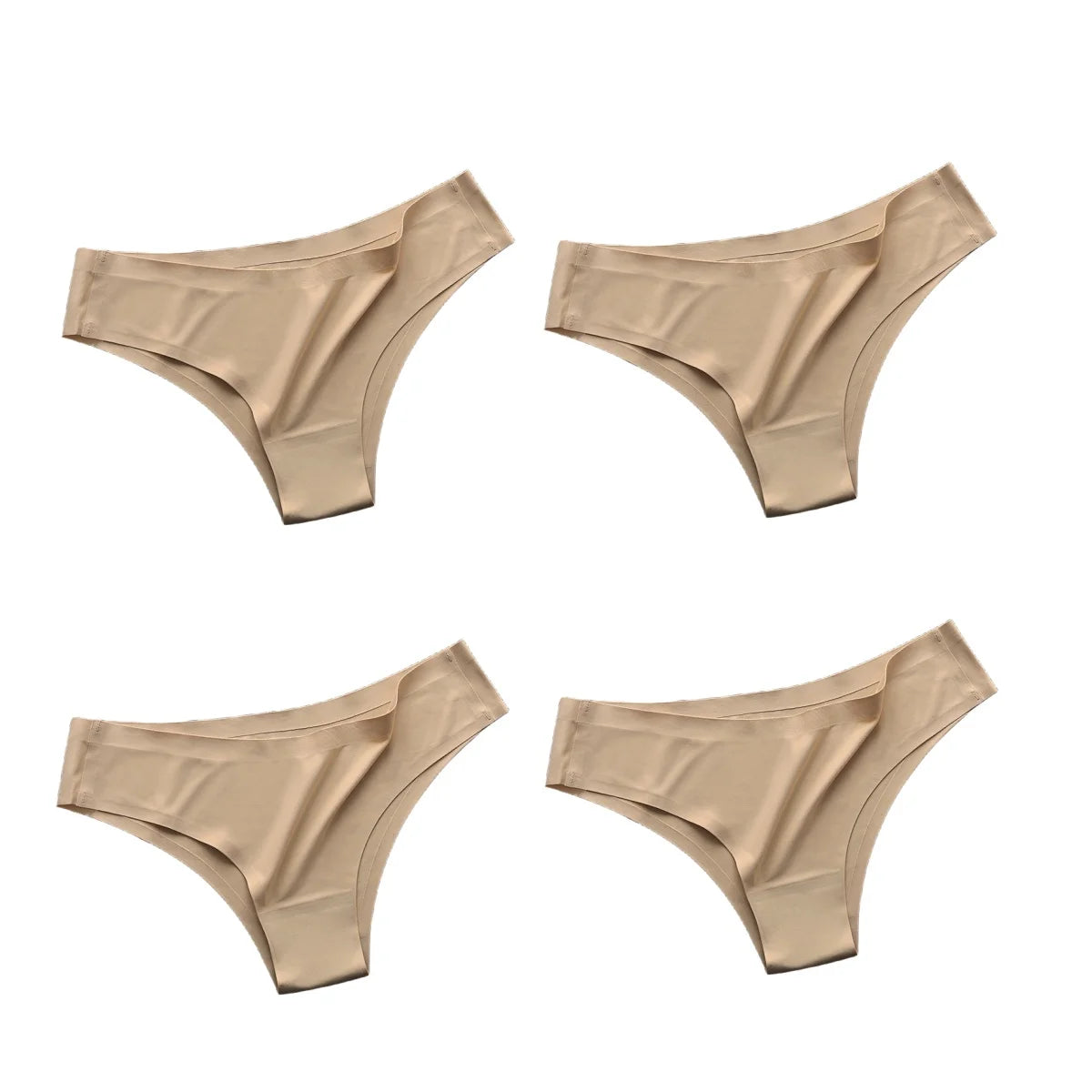 Pack 4 Cuecas Brasileiras Sem Costura – Biquini de Seda Gelada Cintura Baixa