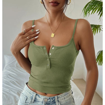 Top corset curto feminino estilo Y2K com alças finas