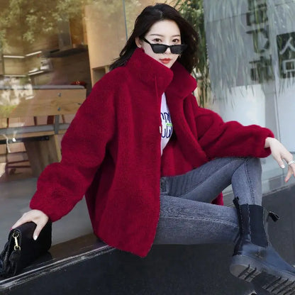 Jaqueta de Fleece de Inverno – Casaco Quente com Fecho e Gola Alta