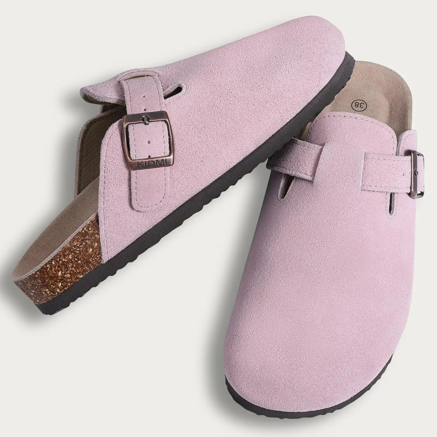 Mules de Corticão e Camurça – Tamancos Confortáveis com Suporte para o Arco