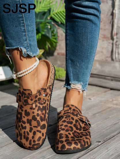 Mules Femininas Estampa Animal Leve e Casual