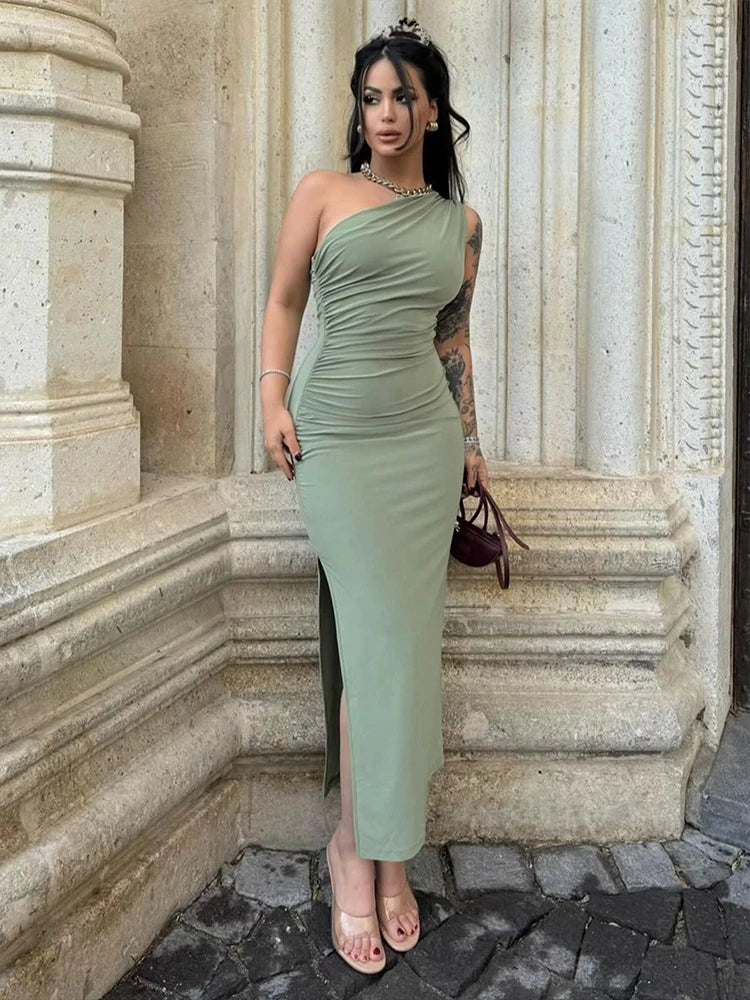 Elegant Summer Maxi Dress – Sleeveless Backless Split Party Dress
