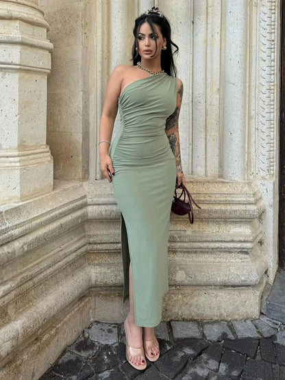 Elegant Summer Maxi Dress – Sleeveless Backless Split Party Dress