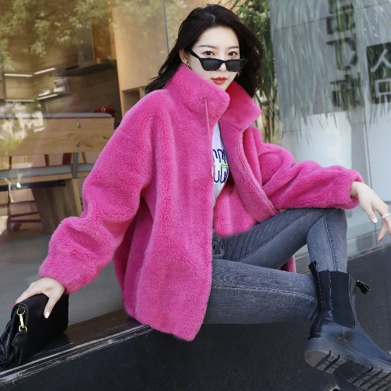 Jaqueta de Fleece de Inverno – Casaco Quente com Fecho e Gola Alta