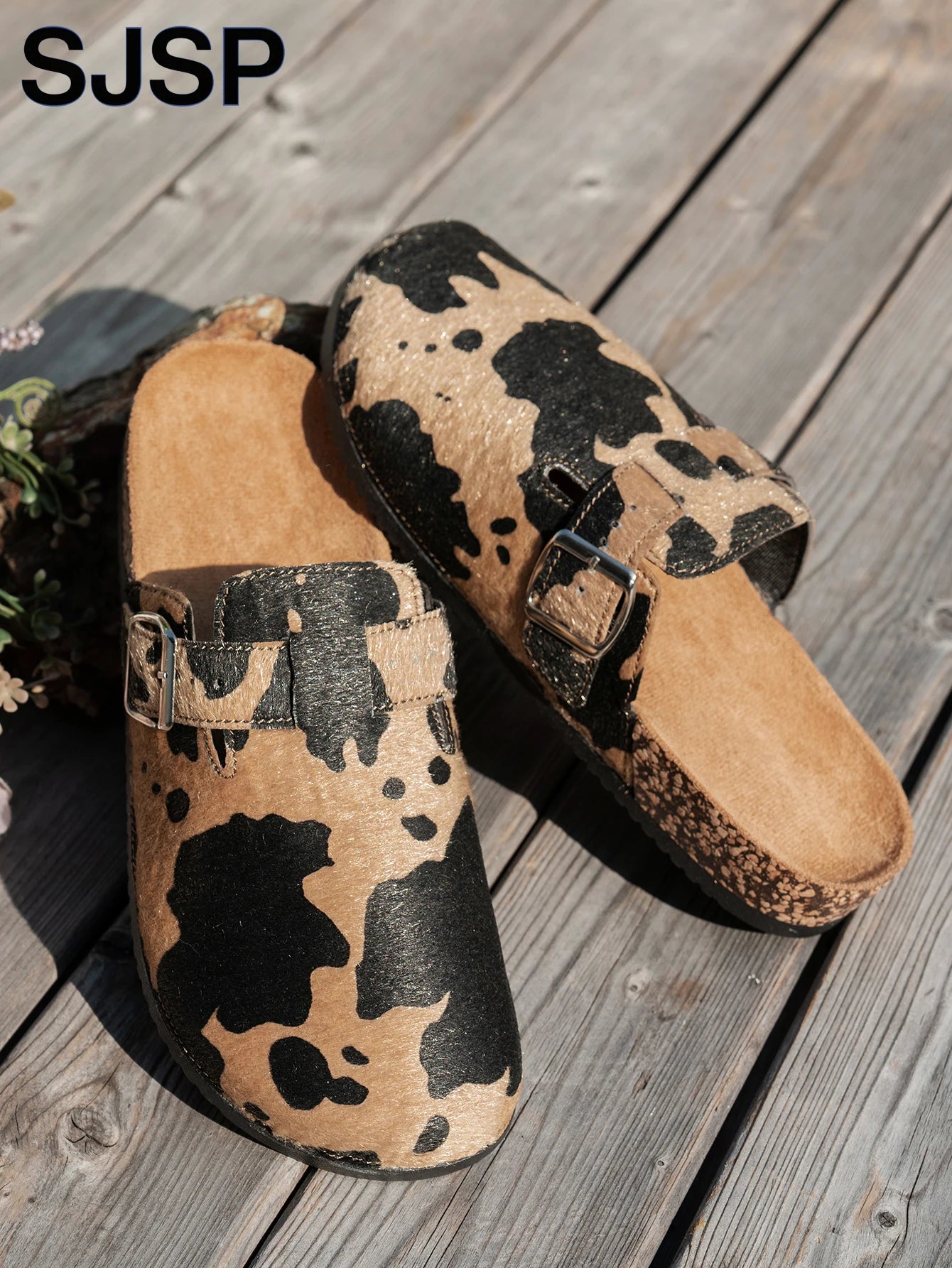 Mules Femininas Estampa Animal Leve e Casual