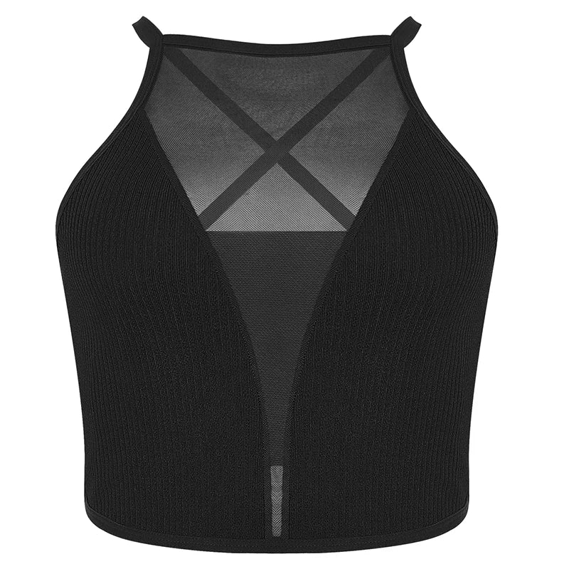 Top Cropped Bralette em Mesh com Costas Abertas – Sensual e Moderno