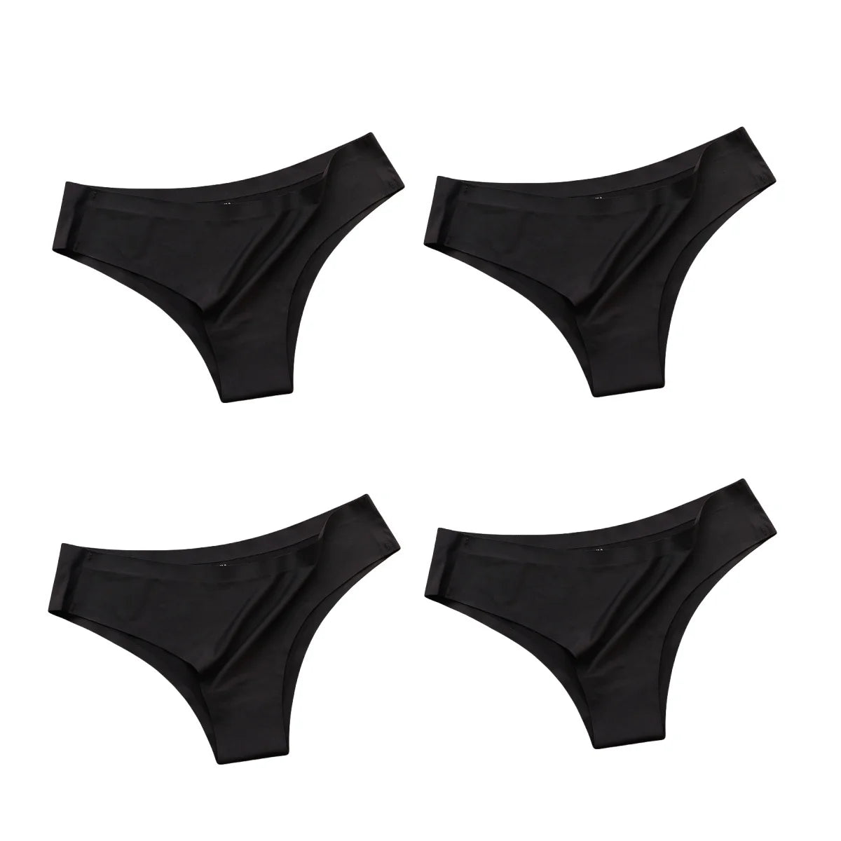 Pack 4 Cuecas Brasileiras Sem Costura – Biquini de Seda Gelada Cintura Baixa