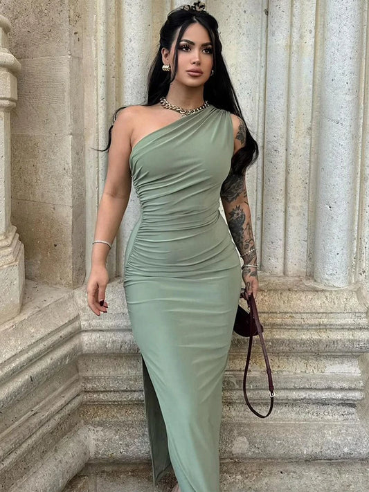 Elegant Summer Maxi Dress – Sleeveless Backless Split Party Dress