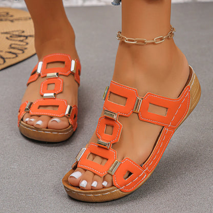 Sandálias Femininas Estilo Romano Confortáveis para Verão